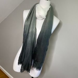 Cushnie Black White Ombre Print Rectangular Scarf